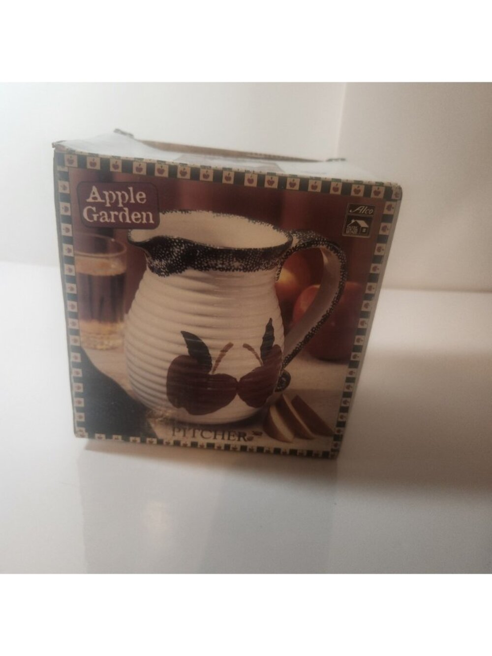 Alco Industries Apple Garden Ceramic Pitcher small new in box.